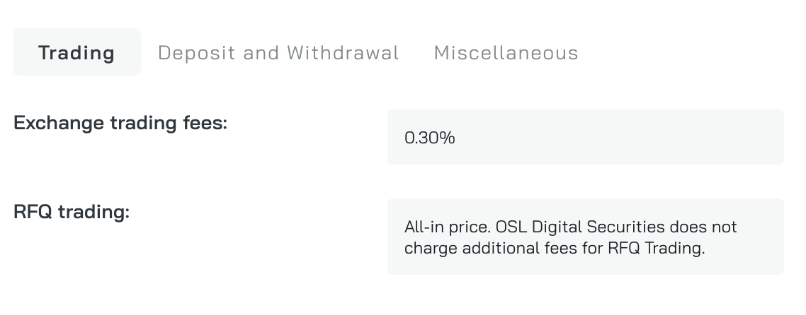 OSL Trading Fees OSL Trading Fees